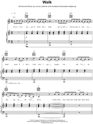 Walk by Kwabs - Sheet Music