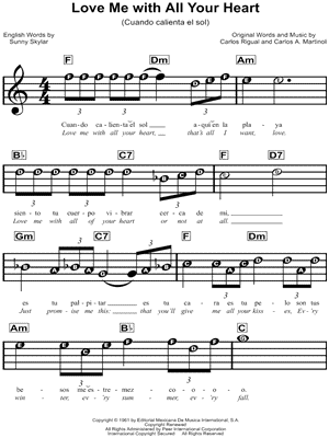 Love Me With All Your Heart by The Ray Charles Singers - Sheet Music