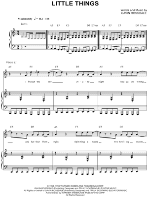 LITTLE THINGS by Bush - Sheet Music