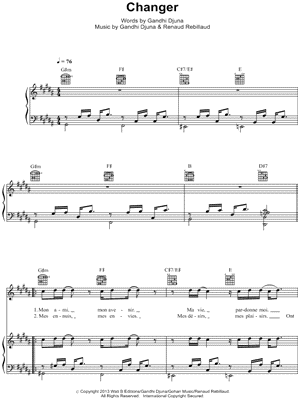 Changer by Maître Gims - Sheet Music