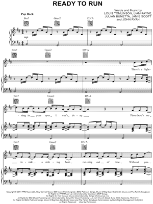 Ready To Run by One Direction - Sheet Music