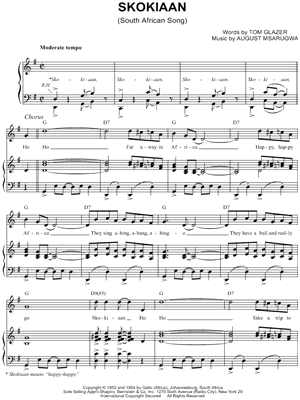 Skokiaan by The Four Lads - Sheet Music