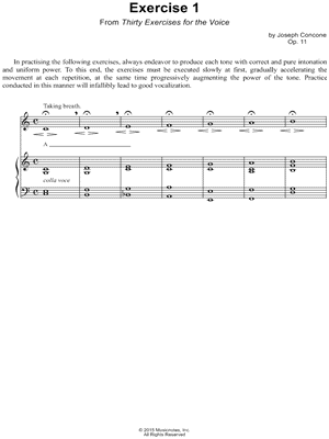 Thirty Exercises for the Voice, Op. 11: No. 1