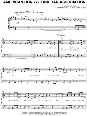 American Honky-tonk Bar Association by Garth Brooks - Sheet Music