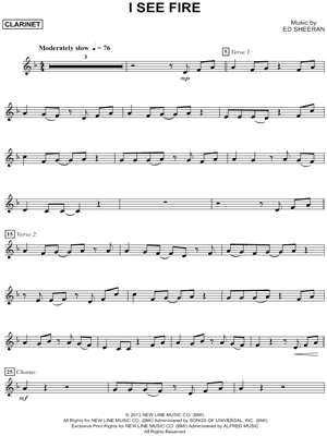 I See Fire - Clarinet