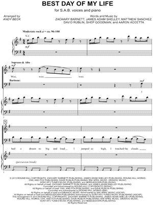 Best Day of My Life by American Authors - Sheet Music