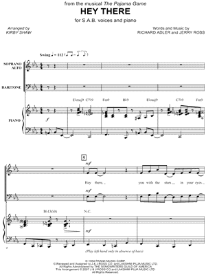 Hey There from The Pajama Game - Sheet Music