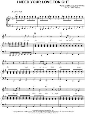 I Need Your Love Tonight