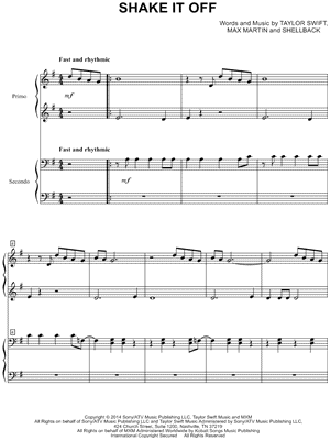 Shake It Off by Taylor Swift - Sheet Music