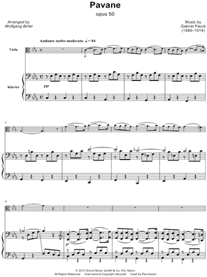Pavane by Gabriel Fauré - Sheet Music