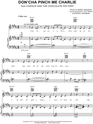 Don'cha Pinch Me Charlie from Charlie and the Chocolate Factory (Musical) - Sheet Music
