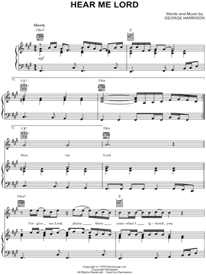 Hear Me Lord by George Harrison - Sheet Music