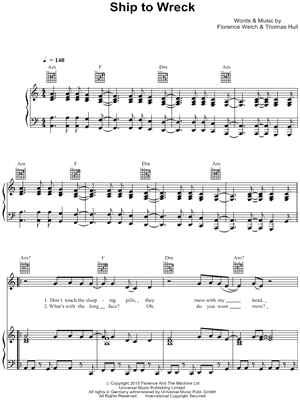Ship To Wreck by Florence + the Machine - Sheet Music