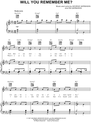 Will You Remember Me? by George Gershwin - Sheet Music
