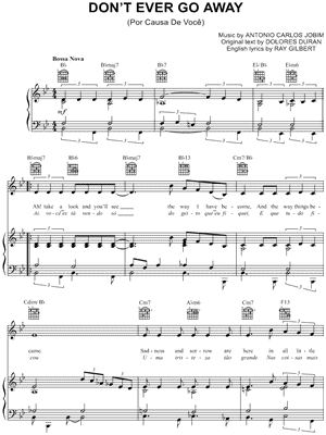 Don't Ever Go Away by Antonio Carlos Jobim - Sheet Music