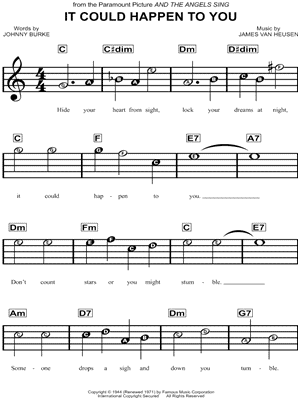 It Could Happen To You by James Van Heusen - Sheet Music