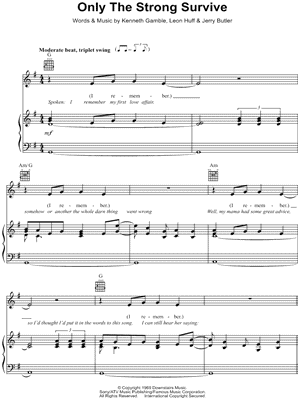 Only The Strong Survive by Elvis Presley - Sheet Music