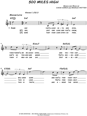 500 Miles High by Chick Corea - Sheet Music