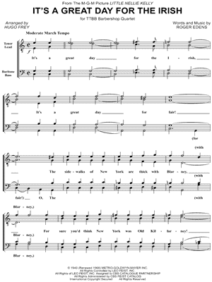 It's a Great Day for the Irish by Roger Edens - Sheet Music