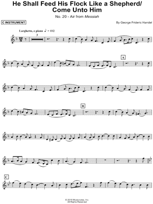 Messiah, No. 20: He Shall Feed His Flock Like a Shepherd - C Instrument