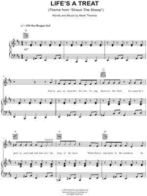 Life's a Treat from Shaun the Sheep - Sheet Music