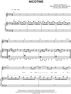 Nicotine by Panic! At The Disco - Sheet Music