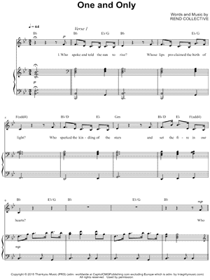 One and Only by Rend Collective - Sheet Music