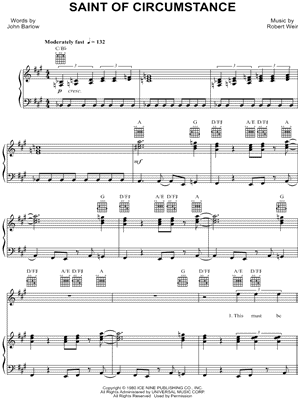 Saint Of Circumstance by Grateful Dead - Sheet Music