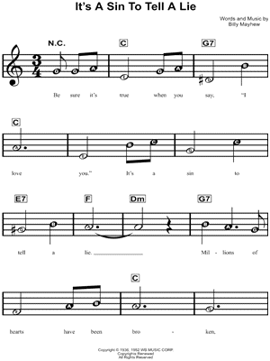 It's A Sin To Tell A Lie