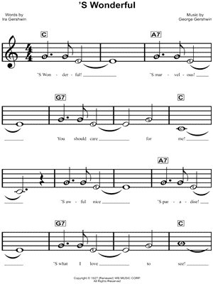 'S Wonderful by George Gershwin - Sheet Music