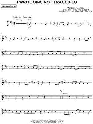 I Write Sins Not Tragedies - Eb Instrument
