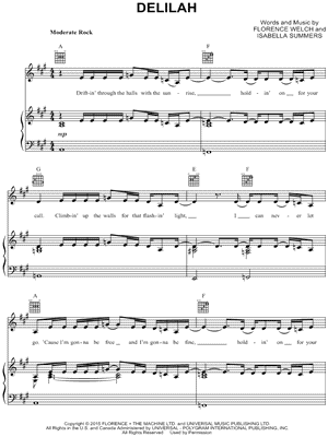 Delilah by Florence + the Machine - Sheet Music