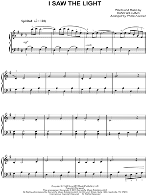 I Saw the Light by Phillip Keveren - Sheet Music