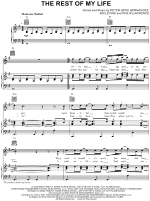 The Rest of My Life by Bruno Mars - Sheet Music