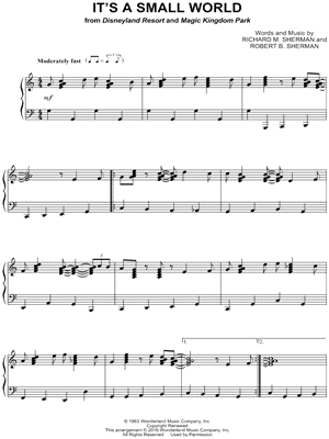 It's a Small World by Richard M. Sherman - Sheet Music