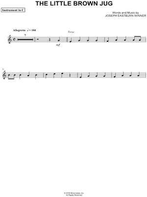 Little Brown Jug - C Instrument