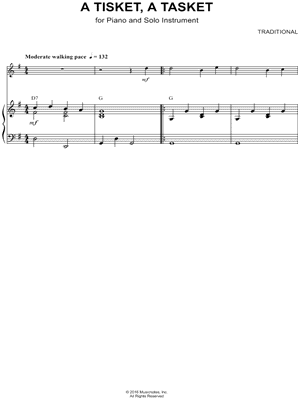 A Tisket, a Tasket - Piano Accompaniment