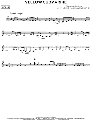 Yellow Submarine by The Beatles - Sheet Music