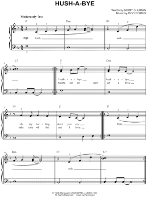 Hushabye by The Mystics - Sheet Music