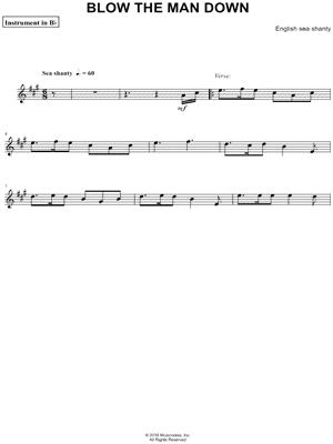 Blow the Man Down - Bb Instrument