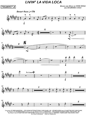 Livin' la Vida Loca - Trumpet 2 by Ricky Martin - Sheet Music