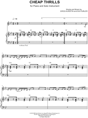 Cheap Thrills - Piano Accompaniment