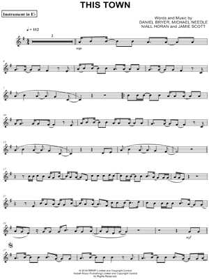 This Town - Eb Instrument by Niall Horan - Sheet Music