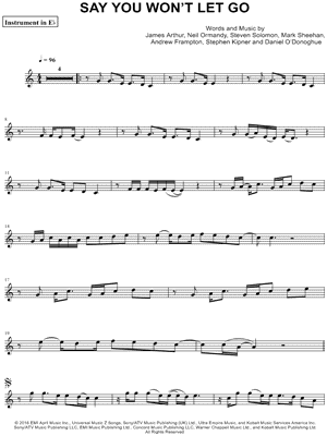 Say You Won't Let Go - Eb Instrument