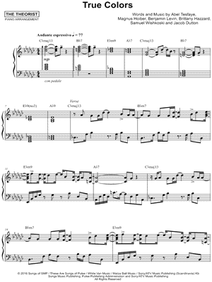 True Colors by The Theorist - Sheet Music
