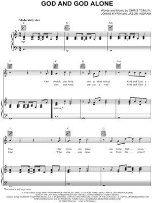 God and God Alone by Chris Tomlin - Sheet Music