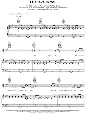 I Believe in You by Michael Bublé - Sheet Music