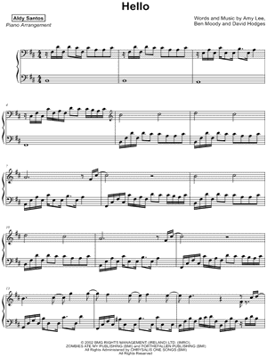 Hello by Aldy Santos - Sheet Music
