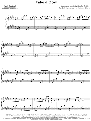 Take a Bow by Aldy Santos - Sheet Music