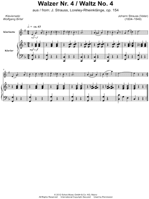 Lorely-Rheinklänge: Waltz No. 4 - Clarinet & Piano